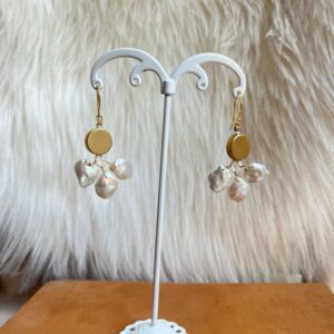 Fresh Water Pearls and Brass Beads Earrings