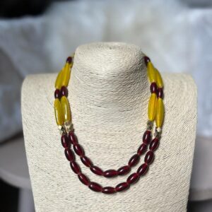 Traditional Fusion 2 Layered Neckpiece (Red, Yellow)