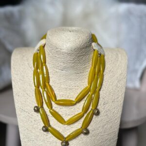 Traditional Fusion 3 Layered Neckpiece- Yellow