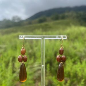 Brown Glass Beads Earrings