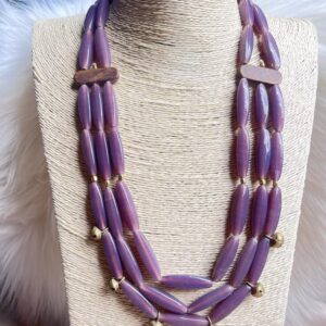 Traditional Fusion Lavender 3 Layered Neckpiece