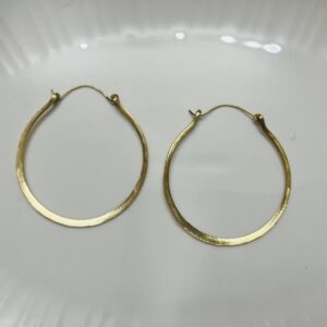 Hammered Brass Polished Hoop