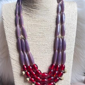 Traditional Fusion Neckpiece (Lavender, Red)