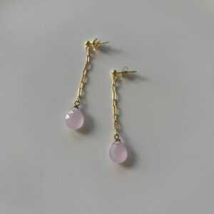 Delicate Rose Quartz Sterling Silver Stud Earrings