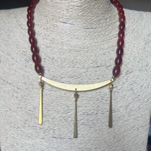 Natural Carnelian Gemstone With Premium Brass Components Neckpiece