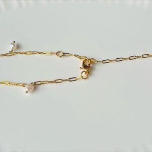 Brass Chain Gold-Plated with Fresh Water Pearls Bracelet