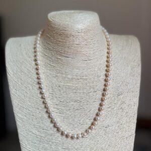 Delicate 6mm Fresh Water Pearls Neckpiece-Off White With Sterling Silver Clasp