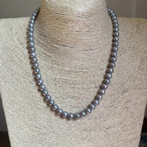 7mm Fresh Water Pearls Neckpiece- Grey