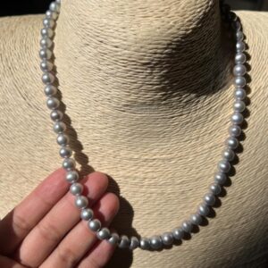 7mm Fresh Water Pearls Neckpiece- Grey