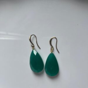 Lab created Green Onyx Earring