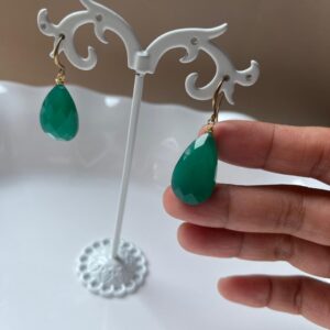 Lab created Green Onyx Earring