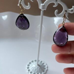 Lab created Amethyst Earring